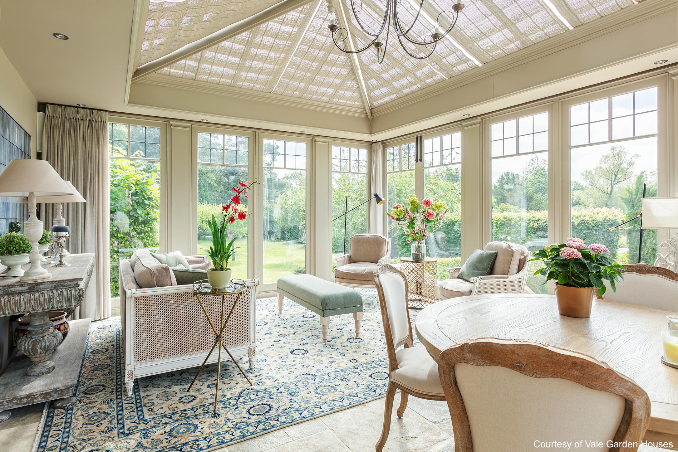 Original French Pinoleum Blinds in Vale Garden Houses Conservatory